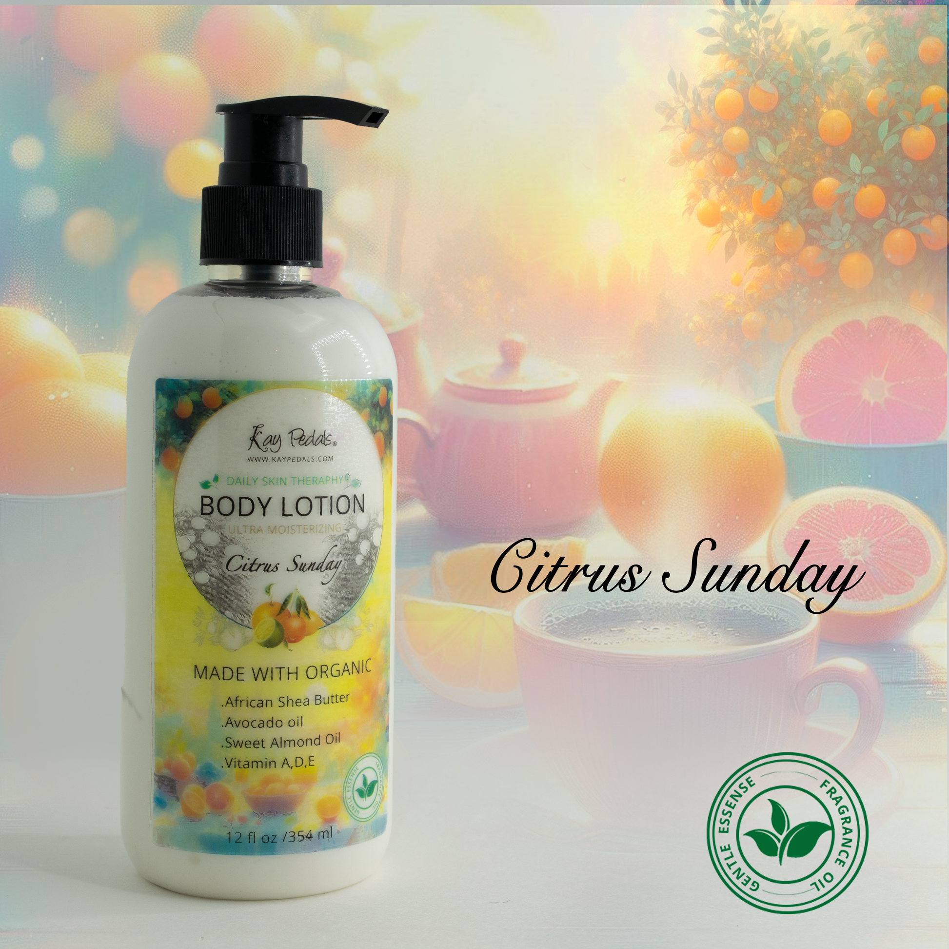 Citrus Sunday Natural Body Lotion Made With Sensitive Skin Fragrance Oil  | Organic Unrefined African Shea Butter | Organic Sweet Almond Oil | Organic Avocado Oil-0