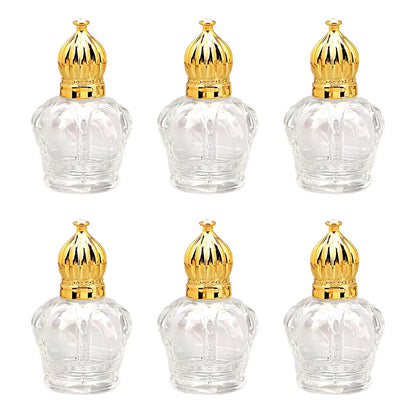 Alunsito 6 Pcs Essential Oil Roller Bottles 15ml Perfume Bottles with Crown Cap Mini Roller Ball Bottles Empty Containers For Fragrance Cosmetics