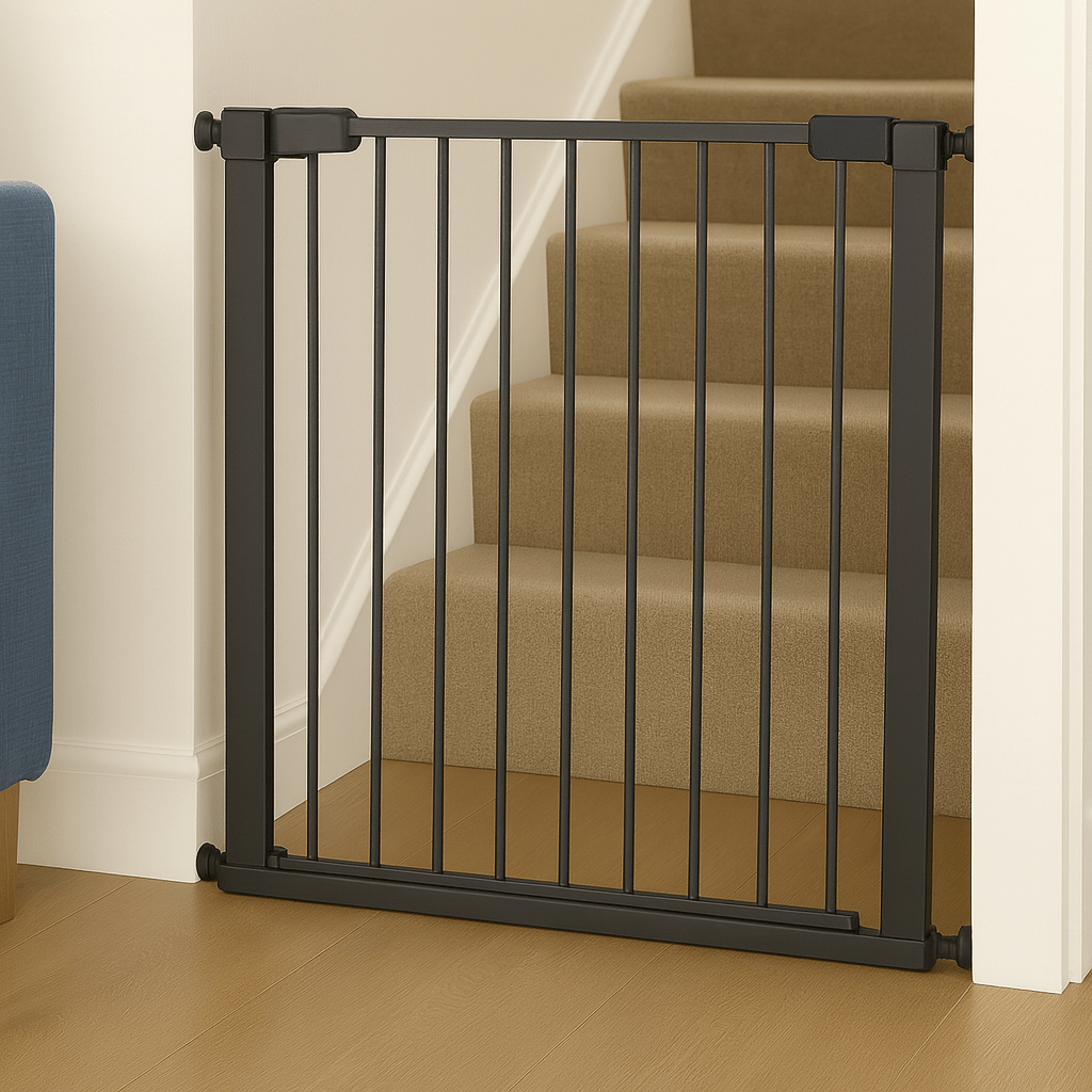 FYLO Baby Safety Stair Gate Pressure Fit 75-114cm Extra Wide - Grey-0