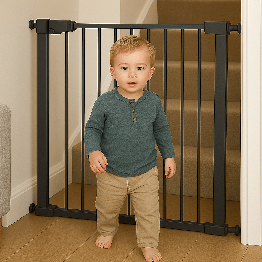 FYLO Baby Safety Stair Gate Pressure Fit 75-114cm Extra Wide - Grey-2