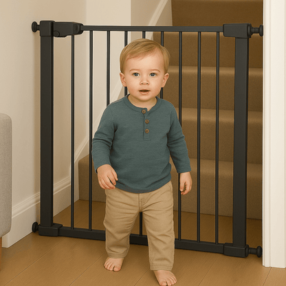 FYLO Baby Safety Stair Gate Pressure Fit 75-114cm Extra Wide - Grey-2