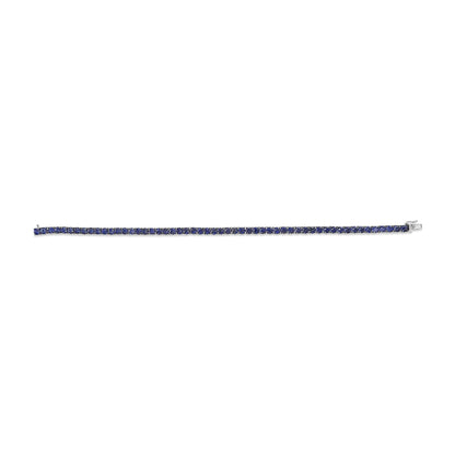 Men's .925 Sterling Silver Created Blue Sapphire Tennis Bracelet - 8.5" Inches-2
