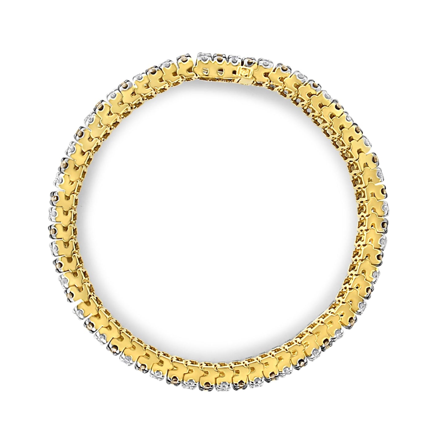10K Yellow Gold 10 CTW 1/3 Cttw Alternating Coco Color and White Diamond 5 Row Tennis Bracelet (Brown/H-I Color, SI1-SI2 Clarity) - Size 7.25-4