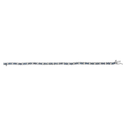 14K White Gold White And Treated Blue Diamond Bracelet (4 5/8 cttw, H-I Color, I1-I2 Clarity)-2