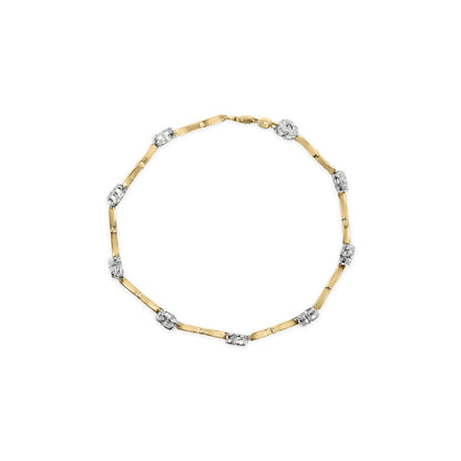 10k Two-Tone Gold 1/3 Cttw Diamond Pave Set Heart S-Link 7.25" Bracelet (I-J Color, I2-I3 Clarity)-2
