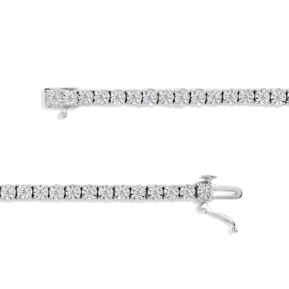 IGI Certified .925 Sterling Silver 1.0 Cttw Miracle-Set Diamond Round Miracle Plate Tennis Bracelet (I-J Color, I3 Clarity)-2