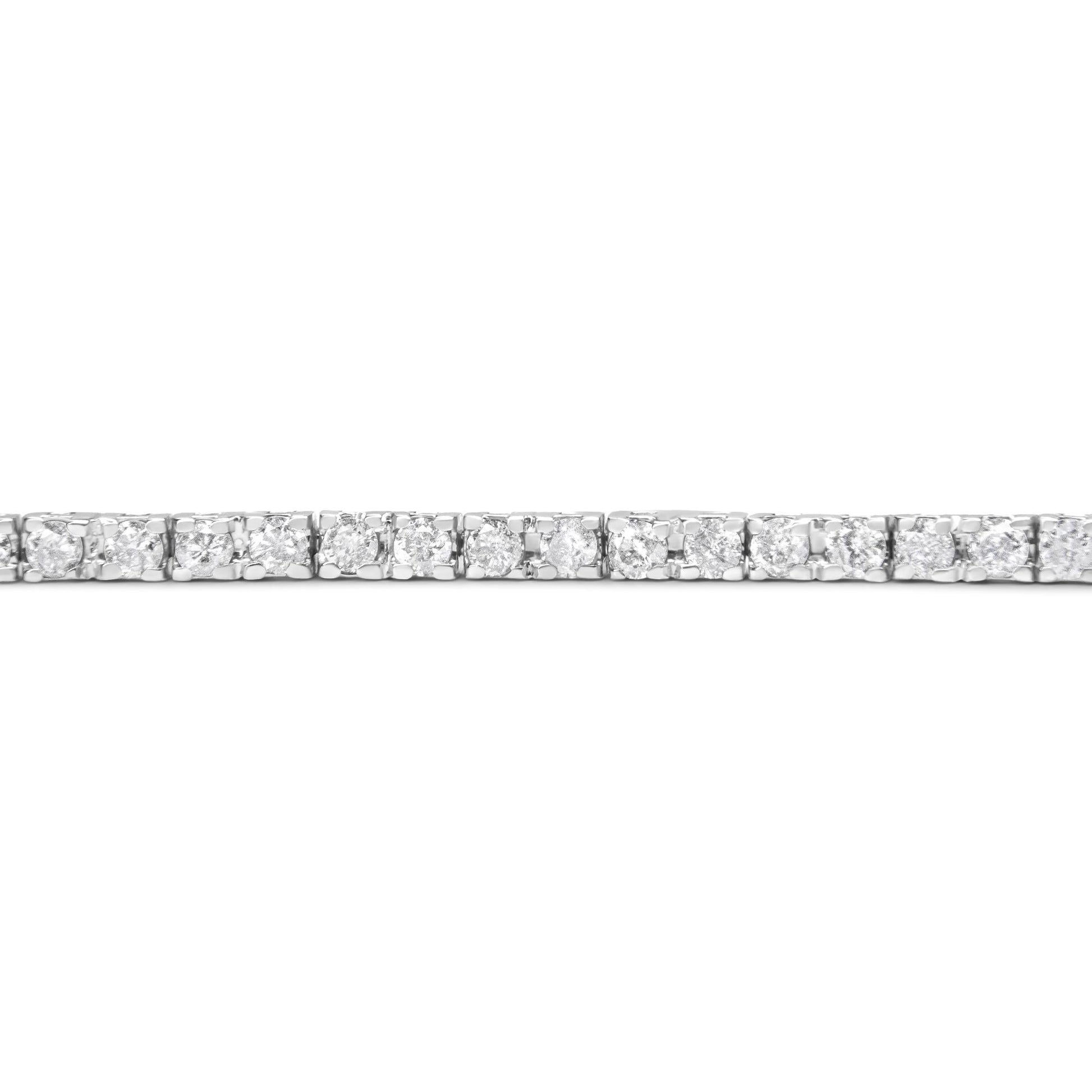 10K White Gold 2.0 Cttw Prong Set Round-Cut 7.25" Classic Diamond Tennis Bracelet (G-H Color, I1-I2 Clarity)-2