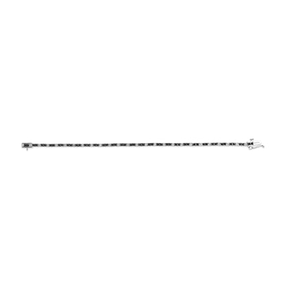 .925 Sterling Silver 2.0 Cttw Black and White Diamond Tennis Bracelet (I-J Color, I2-I3 Clarity) - 7" Inches-2