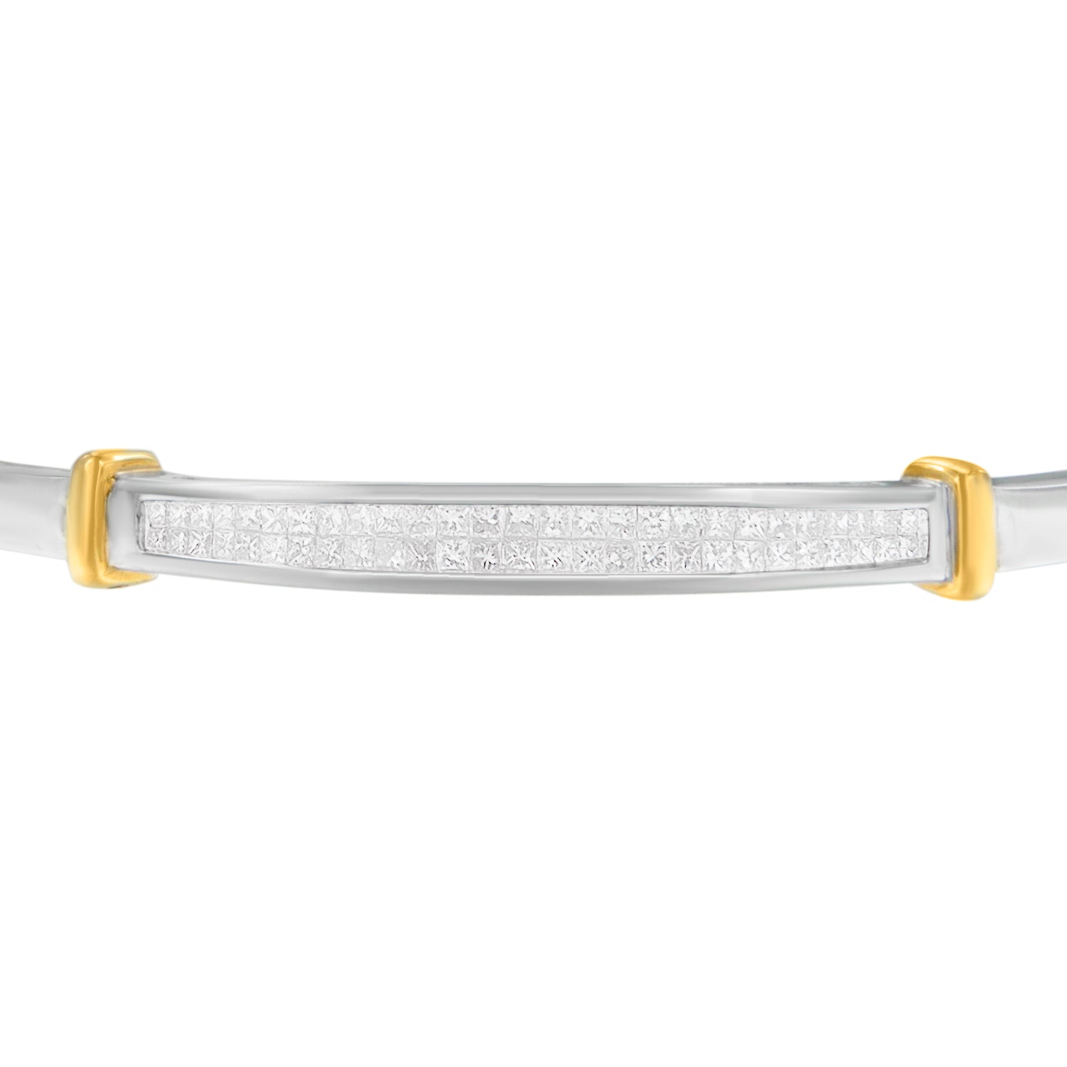 14K Two-Toned Gold Princess Cut Diamond Fashion Bangle (1 cttw, H-I Color, SI1-SI2 Clarity)-2