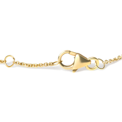 10K Yellow Gold Blue Sapphire and Diamond Accent Evil Eye Station Link Bracelet  (H-I Color, I1-I2 Clarity) - Size 7"-2