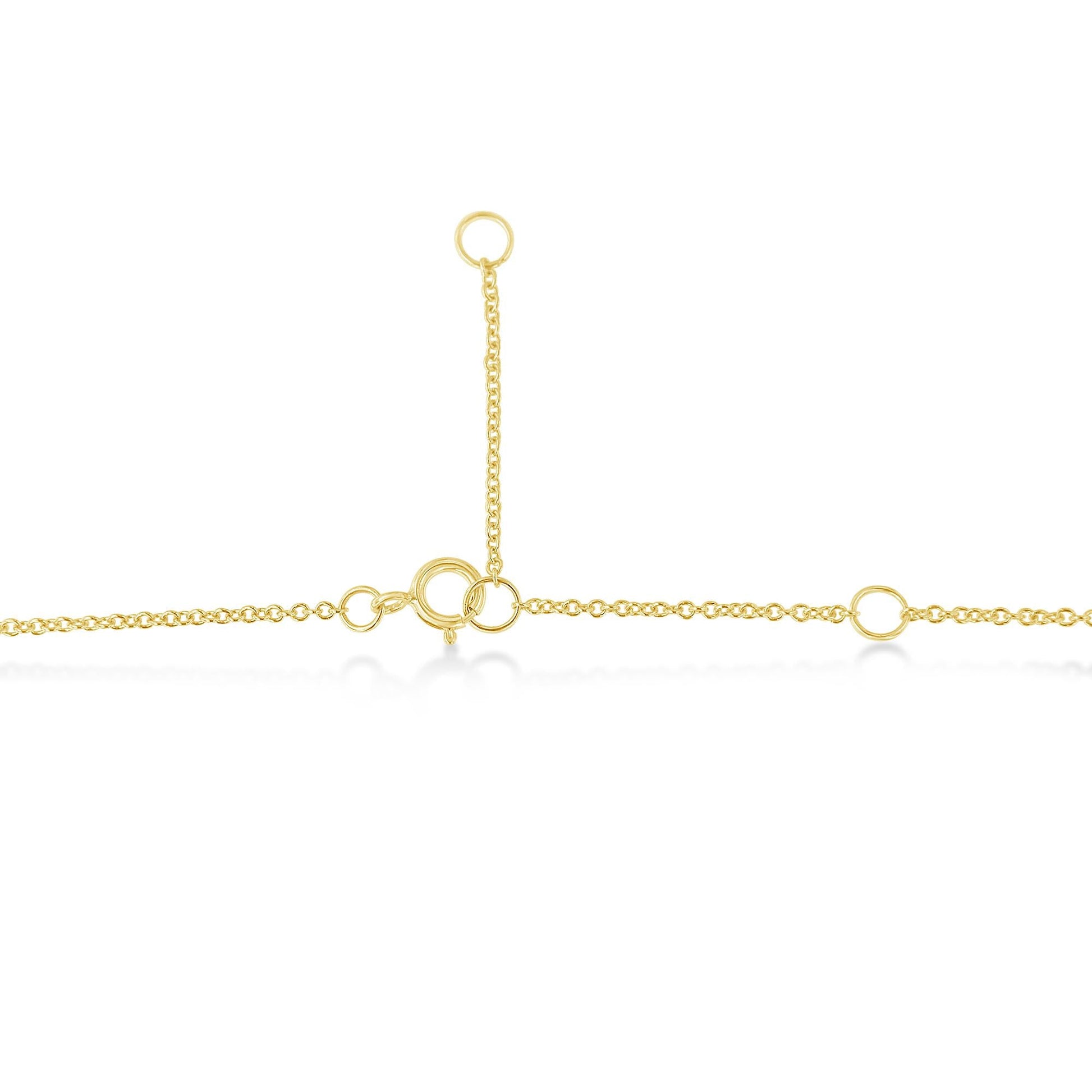 10K Yellow Gold 3/10 Carat Round Brilliant-Cut Diamond Modern Bezel-Set Solitaire 16"-18" Pendant Necklace (H-I Color, SI2-I1 Clarity)-2