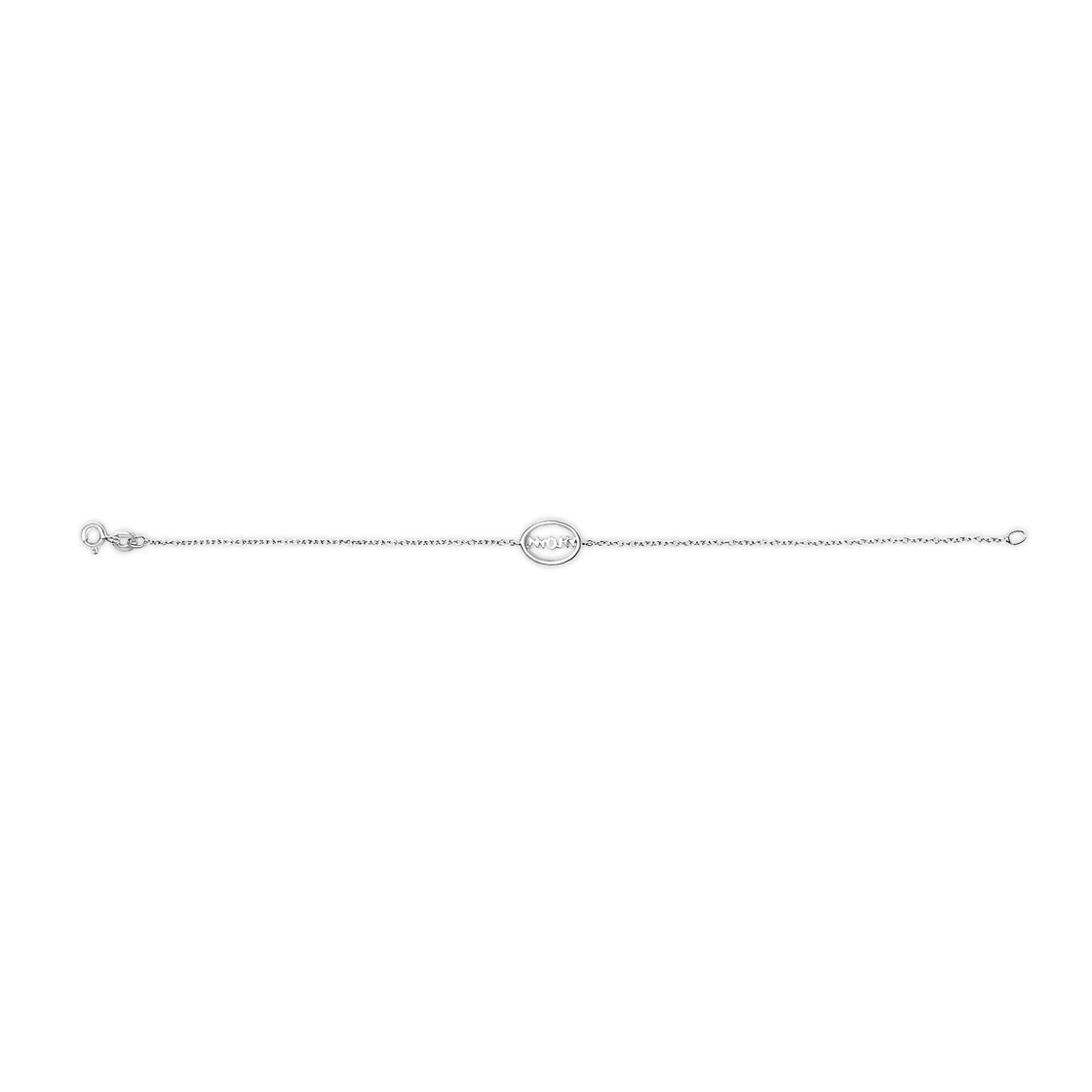 .925 Sterling Silver Diamond Accent MOM Charm Bracelet (J-K Color, I2-I3 Clarity) - 7" Inches-2