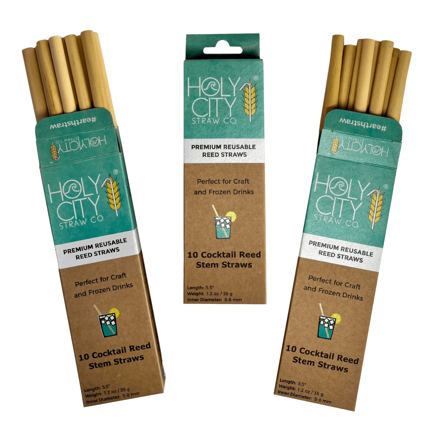 5.5" Jumbo Reed Straws | 10ct. | 3 Pack Bundle-3