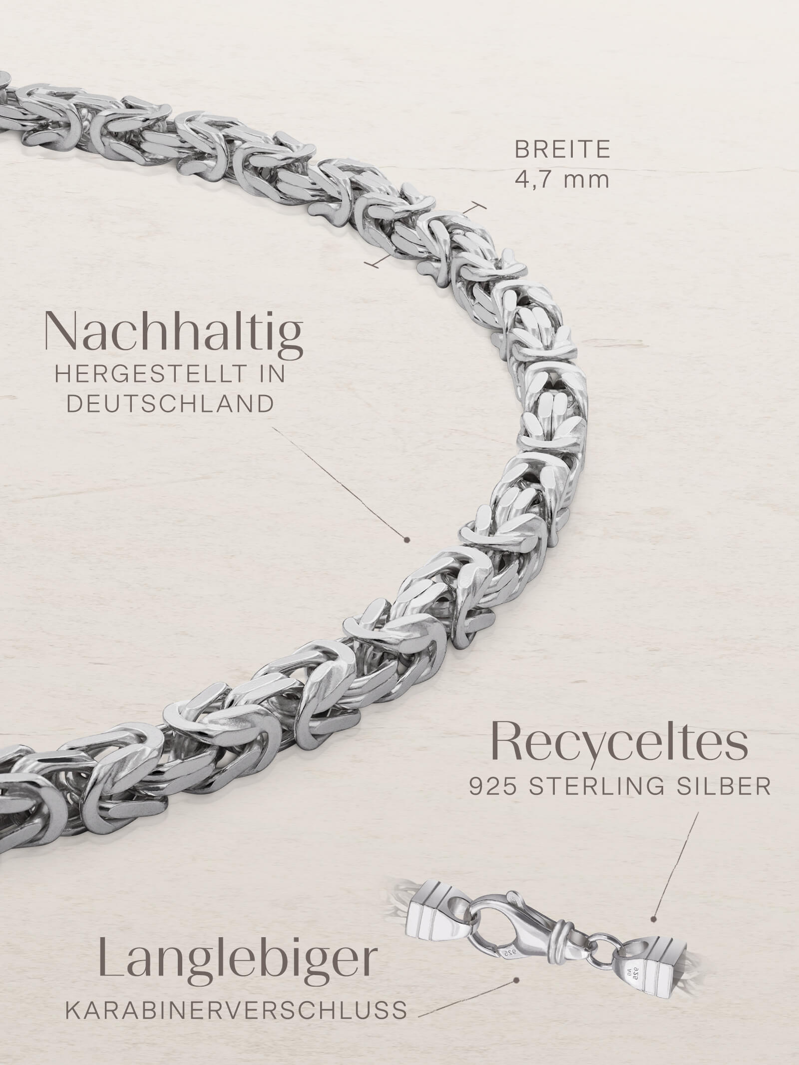 Armband Königskette ROYAL Modern Silber-1