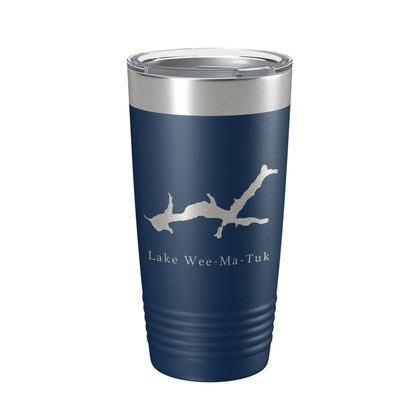 Lake Wee-Ma-Tuk Map Tumbler Travel Mug Insulated Laser Engraved Coffee Cup Illinois 20 oz-2