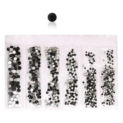 1440Pcs Glitter Rhinestones Crystal Clear Flat Bottom Glass Nail Art Nail Drill-5