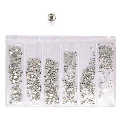 1440Pcs Glitter Rhinestones Crystal Clear Flat Bottom Glass Nail Art Nail Drill-9