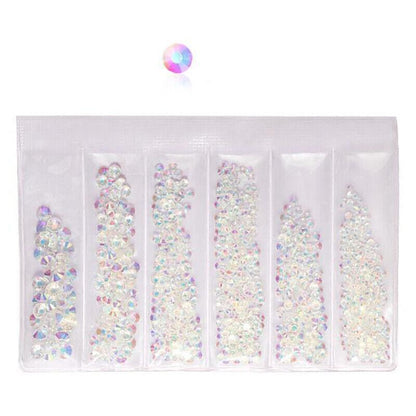 1440Pcs Glitter Rhinestones Crystal Clear Flat Bottom Glass Nail Art Nail Drill-13