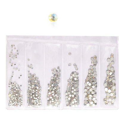 1440Pcs Glitter Rhinestones Crystal Clear Flat Bottom Glass Nail Art Nail Drill-16