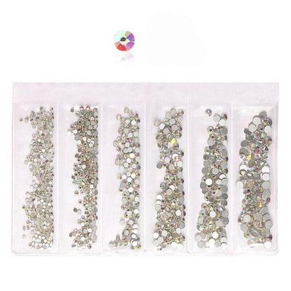 1440Pcs Glitter Rhinestones Crystal Clear Flat Bottom Glass Nail Art Nail Drill-18