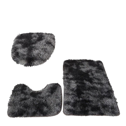 Antislip Washable 3Pc Bathroom Mat Set Fluffy Toilet Cover Pedestal Rug Bath Mat-7
