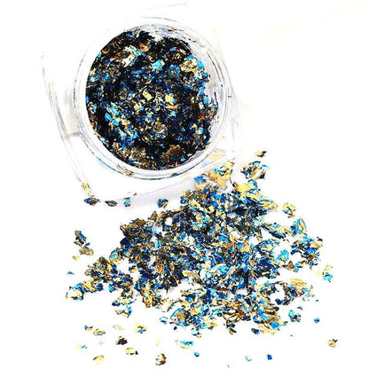 6 Colours Nail Art Sequins Mirror Glitter Powder Foil Flakes Paillette Decor Au-5