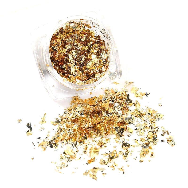 6 Colours Nail Art Sequins Mirror Glitter Powder Foil Flakes Paillette Decor Au-6