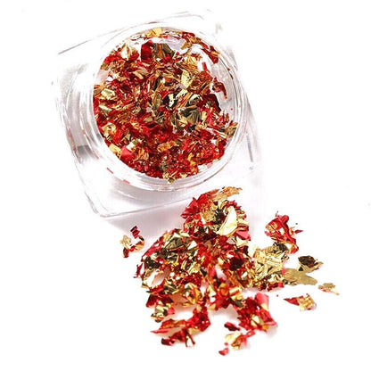 6 Colours Nail Art Sequins Mirror Glitter Powder Foil Flakes Paillette Decor Au-8