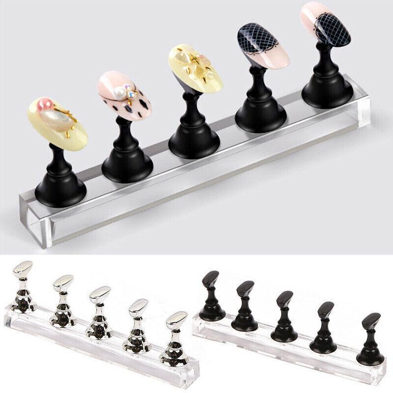 Acrylic Nail Display Stand with Snap On Tips Holders for Practice and Display-2