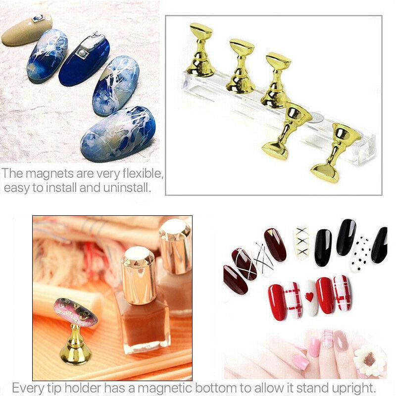 Acrylic Nail Display Stand with Snap On Tips Holders for Practice and Display-3