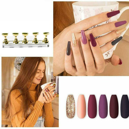 Acrylic Nail Display Stand with Snap On Tips Holders for Practice and Display-4