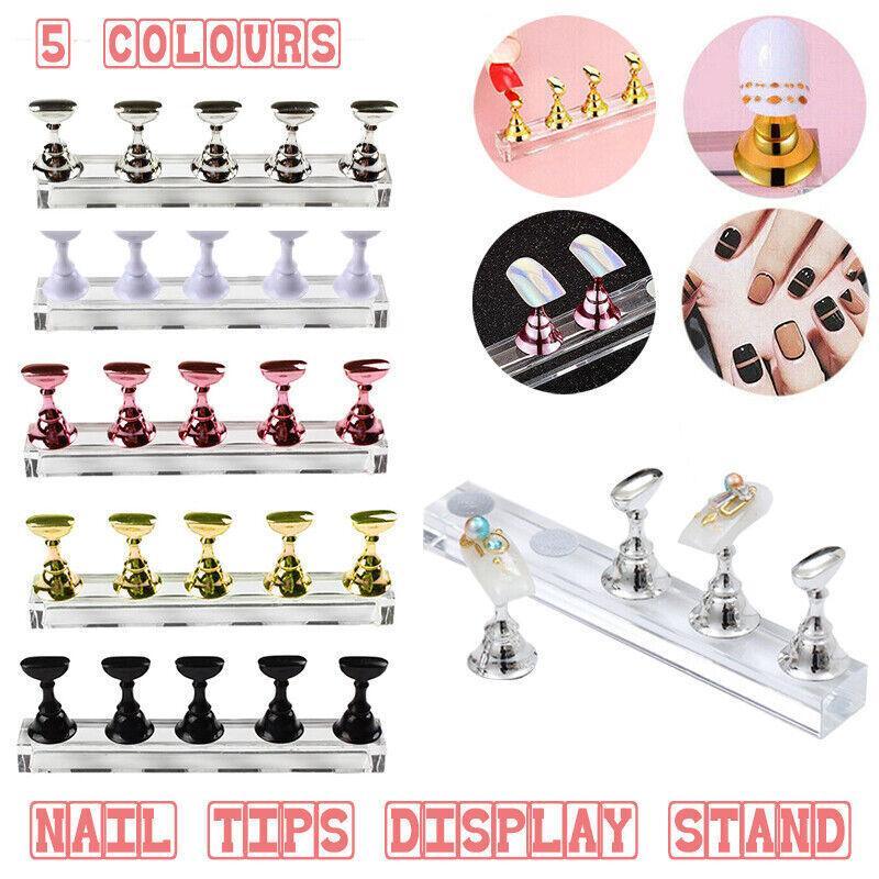 Acrylic Nail Display Stand with Snap On Tips Holders for Practice and Display-0
