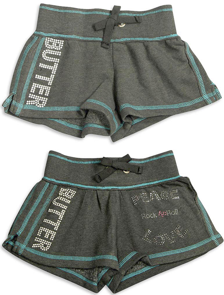 Authentic Butter Super Soft Screen Print and Embellished Logo'd Sweat Shorts-0