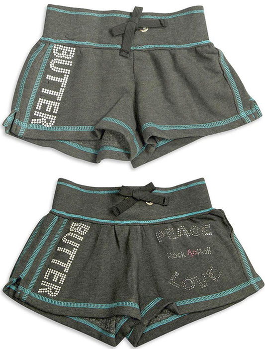 Authentic Butter Super Soft Screen Print and Embellished Logo'd Sweat Shorts-0