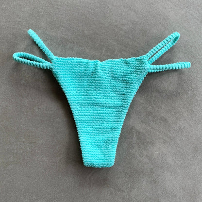 Curazao Blue Textured Tici Bikini Bottom-1
