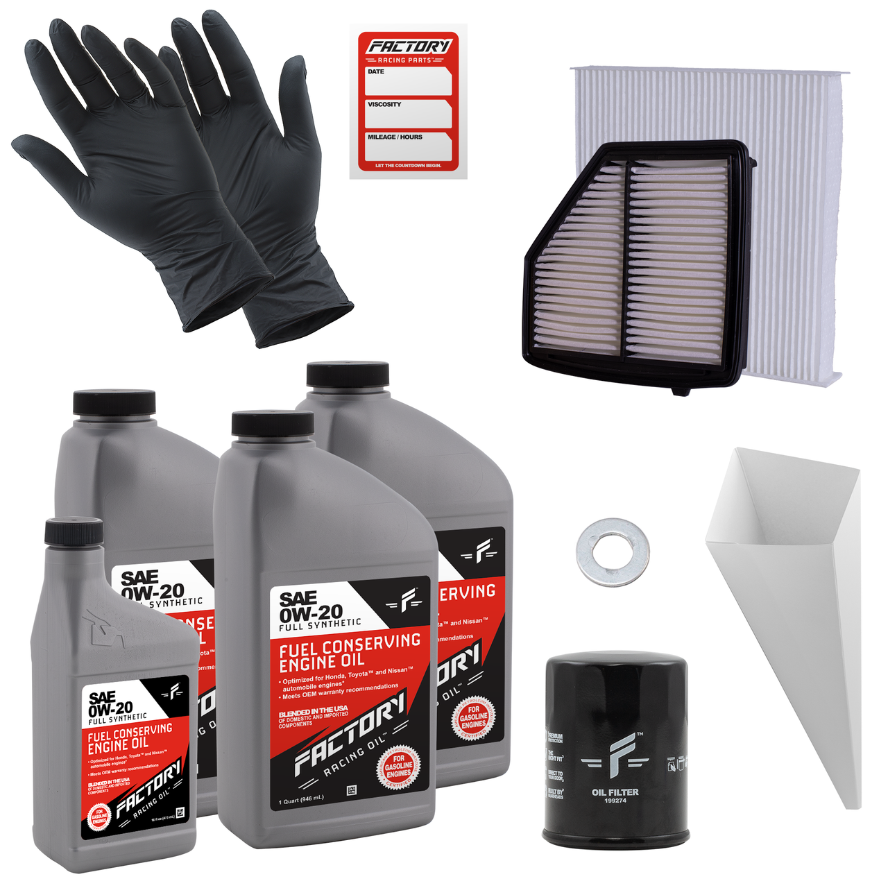 Deluxe Oil Change Kit for Honda HR-V 1.8L 2016-2022 0W-20 Full Synthetic - 3.5 Quarts-0