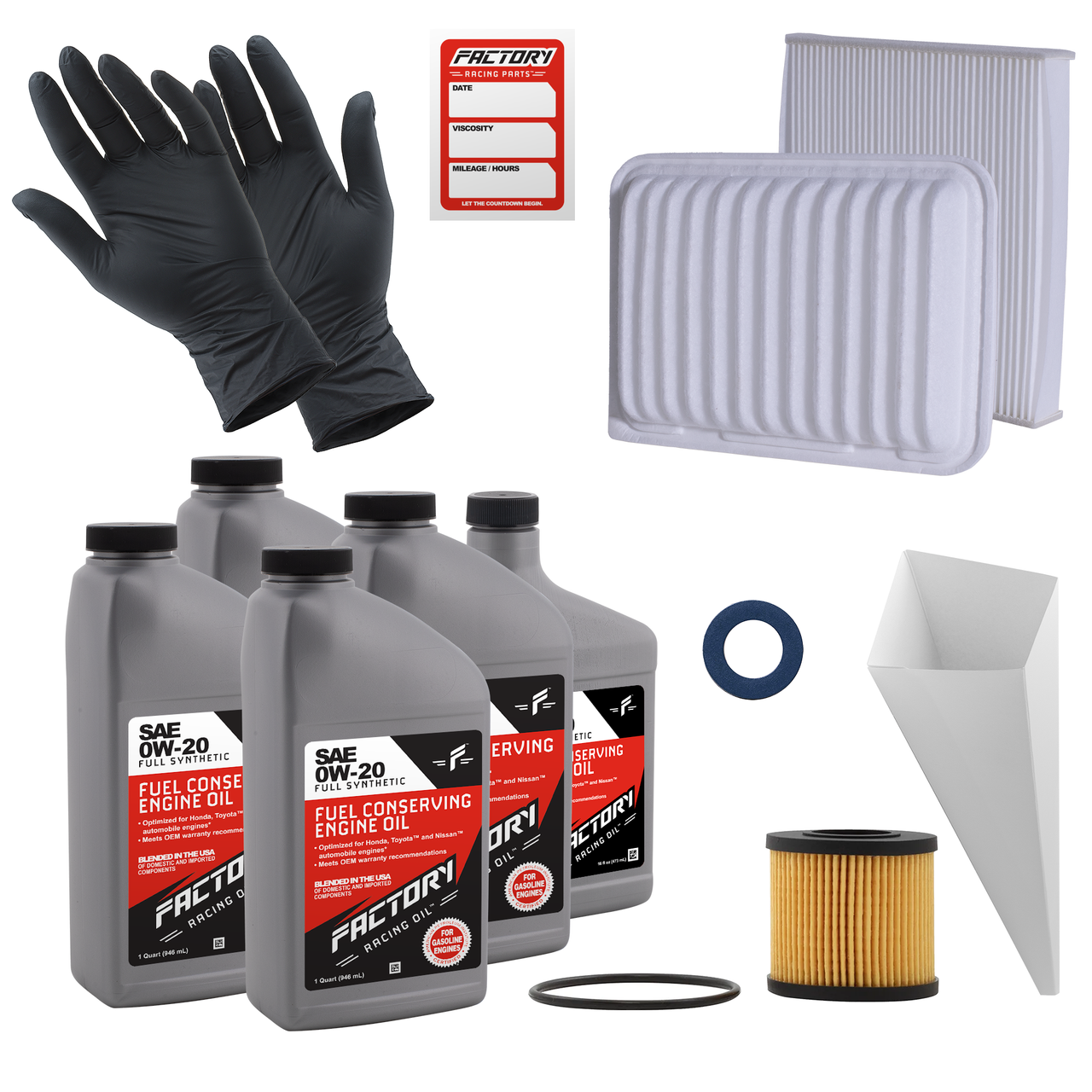 Deluxe Oil Change Kit for Toyota Matrix 1.8L 2009-2014, Corolla 1.8L 2009-2016 0W-20 Full Synthetic - 4.5 Quarts-0