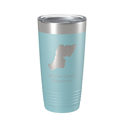 Adobe Creek Reservoir Tumbler Lake Map Travel Mug Insulated Laser Engraved Coffee Cup Colorado 20 oz-13
