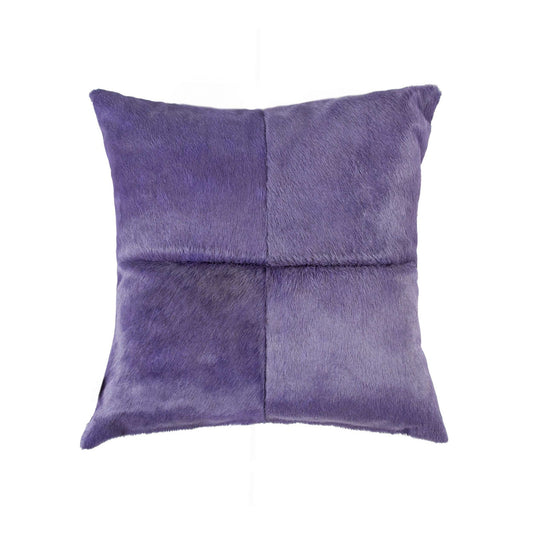 18" Purple Cowhide Throw Pillow-0