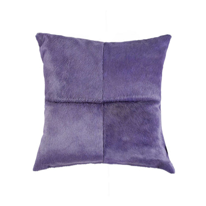 18" Purple Cowhide Throw Pillow-3