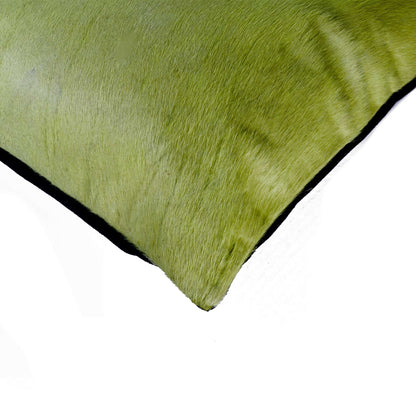 12" X 20" Lime Green Cowhide Throw Pillow-2