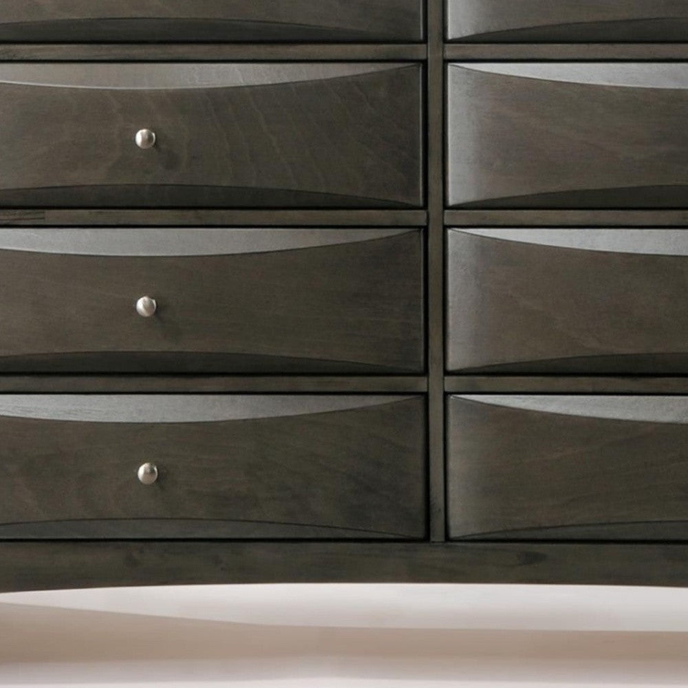 59" Gray Solid Wood Standard Dresser/Chest-4
