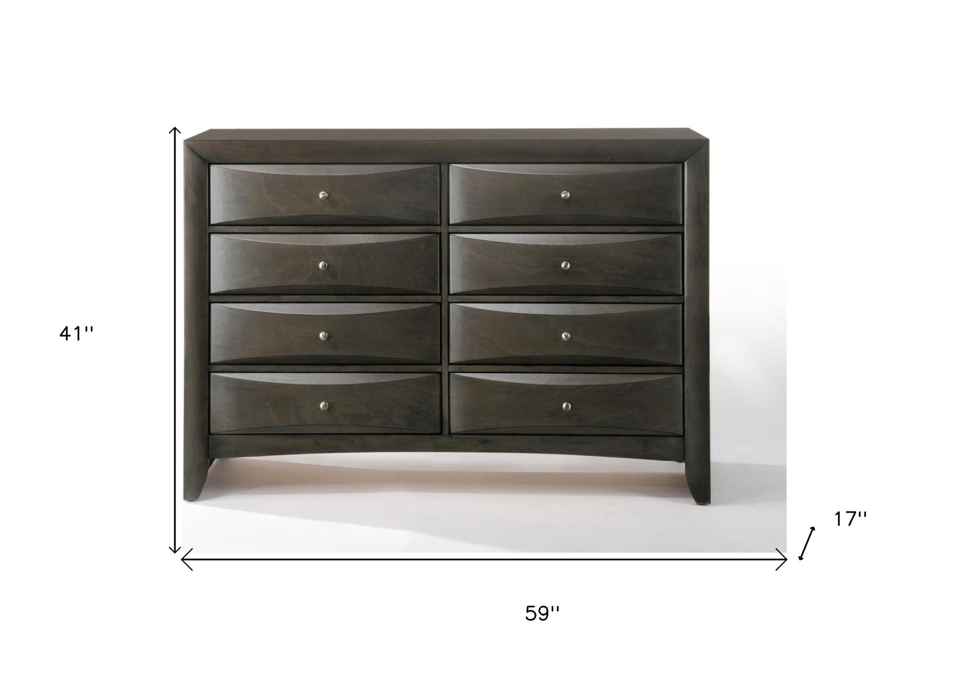 59" Gray Solid Wood Standard Dresser/Chest-7