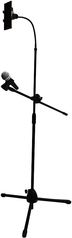 Adjustable Mic Stand with Boom Arm & Phone Holder-0