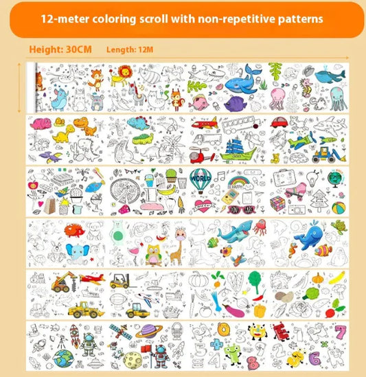 Kids Graffiti Coloring Scroll Roll