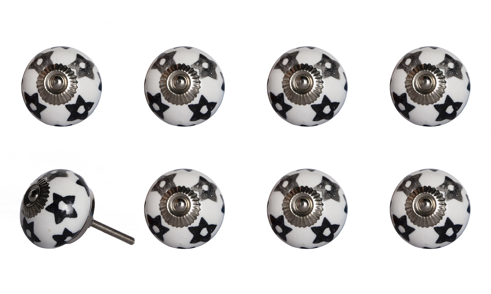 1.5" X 1.5" X 1.5" White Silver And Gray Knobs 8 Pack-4