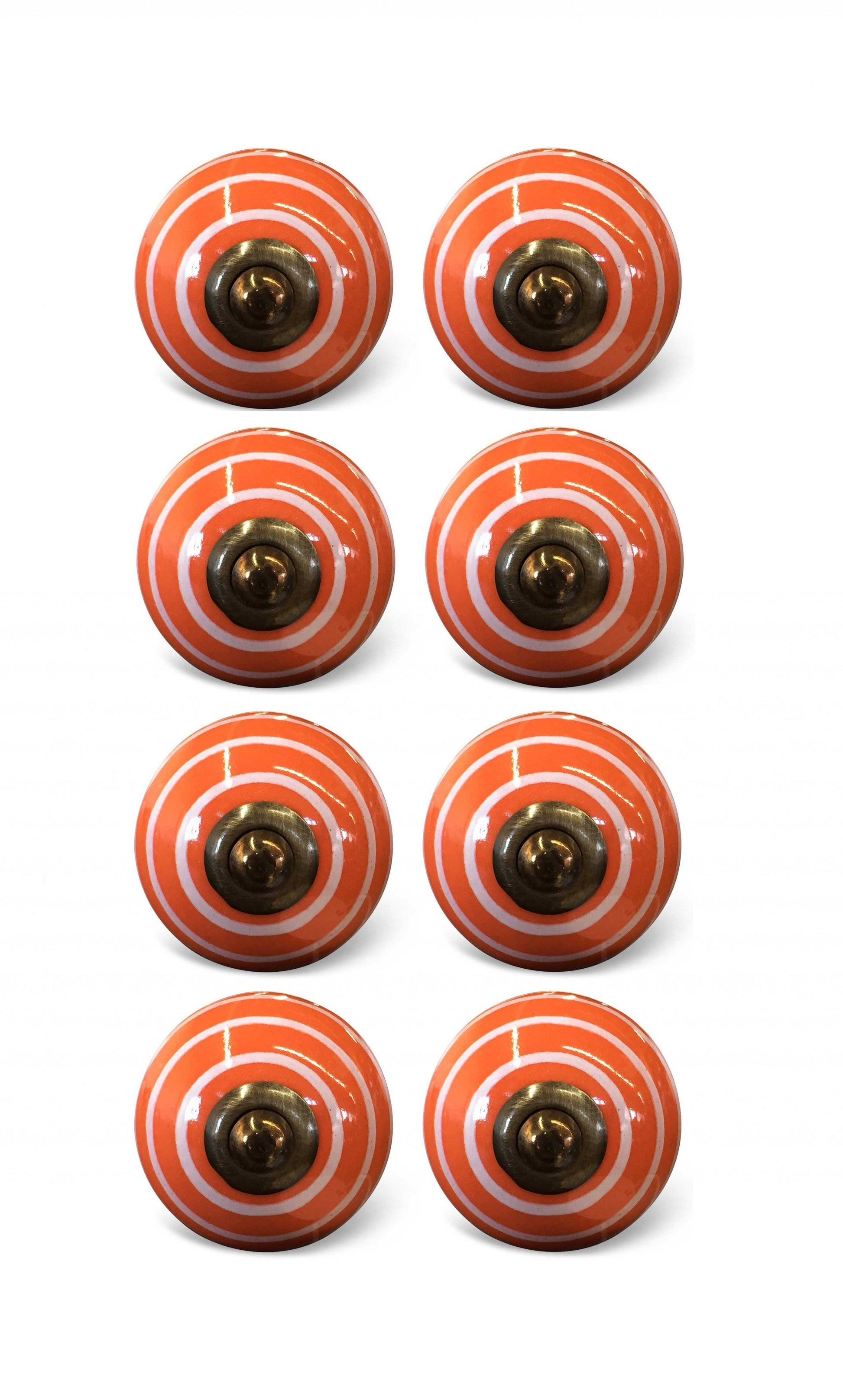 1.5" X 1.5" X 1.5" Bronze White And Orange  Knobs 8 Pack-0