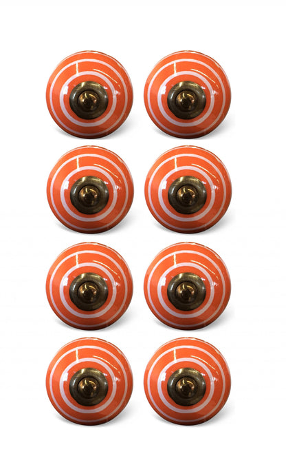 1.5" X 1.5" X 1.5" Bronze White And Orange  Knobs 8 Pack-0