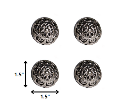 1.5" X 1.5" X 1.5" Black And Chrome  Knobs 12 Pack-4