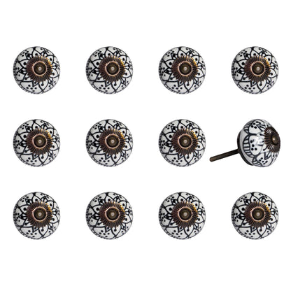 1.5" X 1.5" X 1.5" Black White Copper  Knobs 12 Pack-0